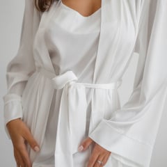 Женский халат COSAS Silky Cloud S-M Белый Миргород