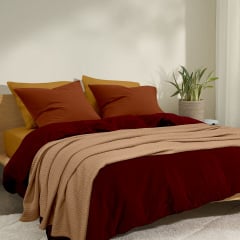 Плед-покрывало косичка COSAS 160х230 см Sand Knitted Braid Терракотовый Березно