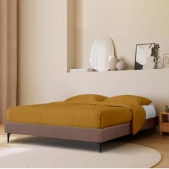 Ліжко двоспальне COSAS Mandarin Rum 180x200 см Коричневий Сміла