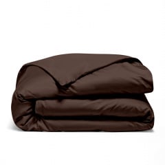 Евро постель сатин с простыней на резинке BROWN Cosas Шоколад 200х220 см Славянск