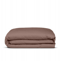 Двоспальна постіль сатин з простирадлом на гумці LATTE CS1 Cosas Коричневий 180х220 см Олександрія