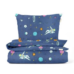 Дитяча постіль без простирадла SPACEMAN COSAS Синій 110х140 см Шепетівка