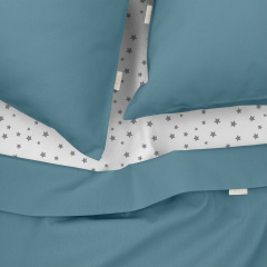 Семейная постель с простыней на резинке Azure CS5 COSAS бирюзовый 2х160х220 см Тячев