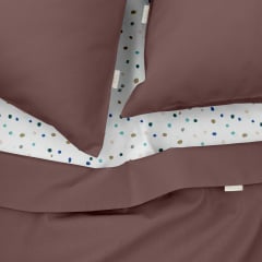 Двоспальна постіль з простирадлом на гумці COSAS Mousse 180х220 см Різнокольоровий Вишгород