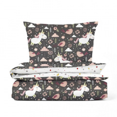Дитячий комплект без простирадла COSAS UNICORN Ранфорс 110х140 см Сірий Олександрія