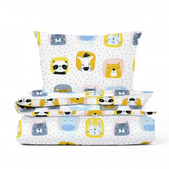 Підлітковий комплект без простирадла COSAS COLOR ANIMALS Ранфорс 155х215 см Білий Веселе