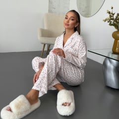 Пижама женская COSAS Leopard S-M Молочно-бежевый Броды