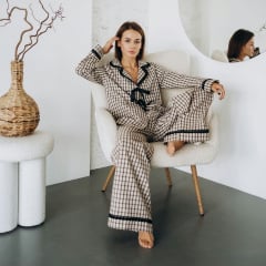 Пижама женская COSAS Betty L Бежево-черный Киев