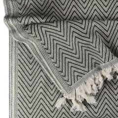 Плед бавовняний COSAS ZIGZAG 180х230 см CS5 Чорний Бердянськ