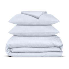 Полуторна постільна білизна сатин PORCELAIN COSAS Білий 160х220 см Бородянка