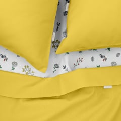 Семейная постель с простыней на резинке Summer CS1 COSAS желтый 2х160х220 см Гуляйполе