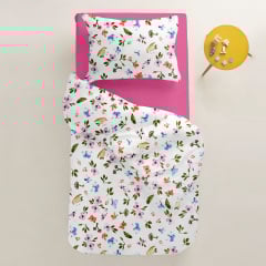 Підліткова постіль з простирадлом на гумці COSAS Happy Birds 160х220 см Різнокольоровий Кременець