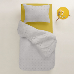 Подростковая постель с простыней на резинке MINI DOTS CS17 COSAS серый 160х220 см Бородянка