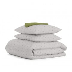 Двуспальная постель с простыней на резинке MINI DOTS CS26 COSAS Бежевый 180х220 см Камень-Каширский