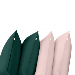 Набір наволочок COSAS DARK GREEN & ROSE SET 50х70 см 4 шт Зелений/Рожевий Ладан