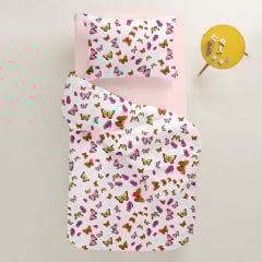 Підліткова постіль з простирадлом на гумці Butterfly CS1 COSAS Червоний 160х220 см Кобижча