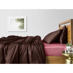 Евро постельное белье сатин Chocolate CS3 COSAS Сакура 200х220 см Днепрорудное