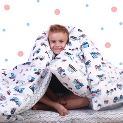 Дитяче простирадло COSAS B&G ZIGZAG Ранфорс 60х120х12 см Блакитний Новомиколаївка