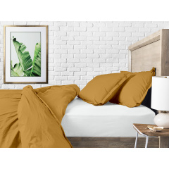 Евро постель с простыней на резинке CURCUMA CS10 COSAS Горчичный 200х220 см Новониколаевка