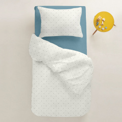 Підліткова постіль з простирадлом на гумці MINI DOTS CS29 COSAS Білий 160х220 см Рівне