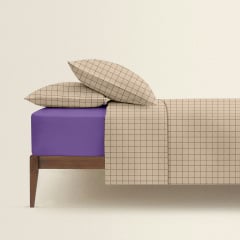 Сімейна постіль з простирадлом на гумці BEIGE GEOMETRY CS3 COSAS Бежевий 2х160х220 см Южноукраїнськ