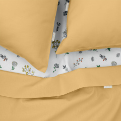 Євро постіль з простирадлом на гумці Honey CS2 COSAS Золотистий 200х220 см Долина