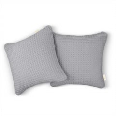 Наволочка COSAS Smoky Greek Waffle 45х45 см Сірий Ромни