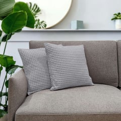 Наволочка COSAS Smoky Greek Waffle 45х45 см Сірий Ромни