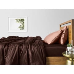 Полутораспальный комплект COSAS CHOCOLATE SATIN Сатин 160х220 см Бежевый/Шоколадный Фастов