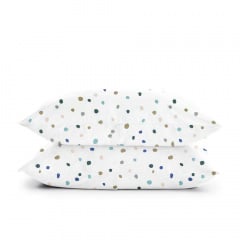 Евро комплект COSAS COLOR BLOTS CS4 Ранфорс 200х220 см Белый/Розовый Стрый