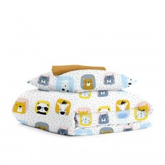 Подростковая постель с простыней на резинке CURCUMA ANIMALS COSAS Белый 155х215 см Бердянск