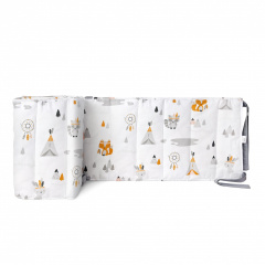 Бортики на ліжечко COSAS ANIMALS GREY Ранфорс 30х180 см Білий Нова Каховка