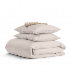 Сімейний комплект постільної білизни Ivory COSAS Капучино 2х160х220 см Виноградів