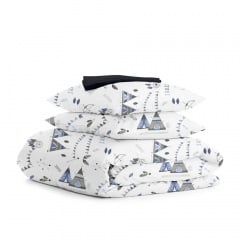 Семейный комплект постельного белья Dream Wigwam COSAS Голубой 2х160х220 см Новомосковск