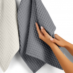 Вафельні рушники COSAS Luna Greek Waffle Графітово-молочний 2 шт Київ