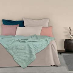 Плед-покрывало вафельное COSAS 200х220 см Wave Greek Waffle Лазурный Киев