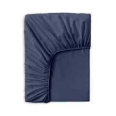 Євро постіль сатин з простирадлом на гумці INDIGO Cosas Сапфір 200х220 см Михайлівка