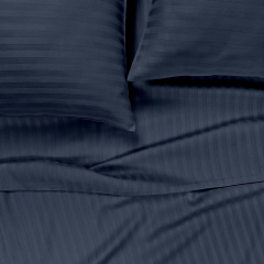 Сімейна постіль сатин з простирадлом на гумці DENIM Cosas Сапфір 2х160х220 см Чернівці