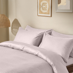 Двуспальная постель сатин с простыней на резинке SAND Cosas песочный 180х220 см Новомосковск