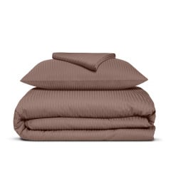 Підліткова постіль сатин з простирадлом на гумці LATTE Cosas Коричневий 160х220 см Київ