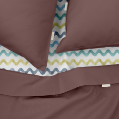 Полуторна постіль з простирадлом на гумці Mousse CS6 COSAS Шоколад 160х220 см Камінь-Каширський