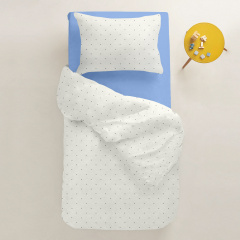 Підліткова постіль з простирадлом на гумці MINI DOTS CS28 COSAS Білий 160х220 см Бердянськ