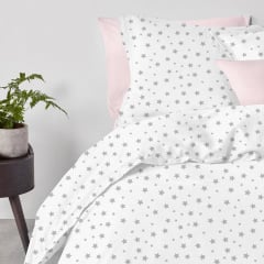 Полуторна постільна білизна Grey Stars CS3 COSAS Білий 160х220 см Коростень