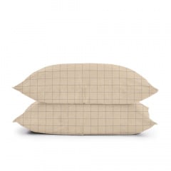 Евро комплект COSAS BEIGE GEOMETRY CS1 Ранфорс 200х220 см Бежевый/Серый Киев