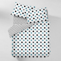 Євро простирадло COSAS GREY ZIGZAG CS2 Ранфорс 220х240 см Сірий Камінь-Каширський