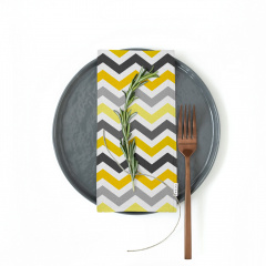 Набір серветок COSAS YELLOW GREY ZIGZAG Ранфорс 35х35 см 2 шт Жовтий Ніжин