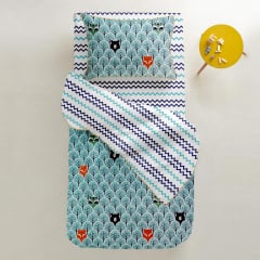 Підліткова підковдра COSAS WOOD BEAR CS1 Ранфорс 155х215 см М'ятний Олександрія