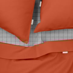 Семейный комплект постельного белья Rust COSAS оранжевый 2х160х220 см Цумань