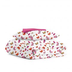 Підліткова постіль з простирадлом на гумці Butterfly COSAS Червоний 160х220 см Ясногородка