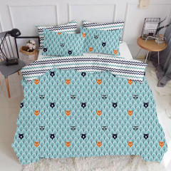 Сімейний комплект постільної білизни Wood Bear COSAS бірюзовий 2х160х220 см Костопіль
